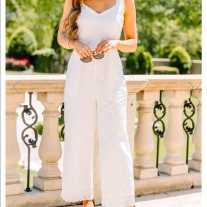 White Eyelet Jumpsuit